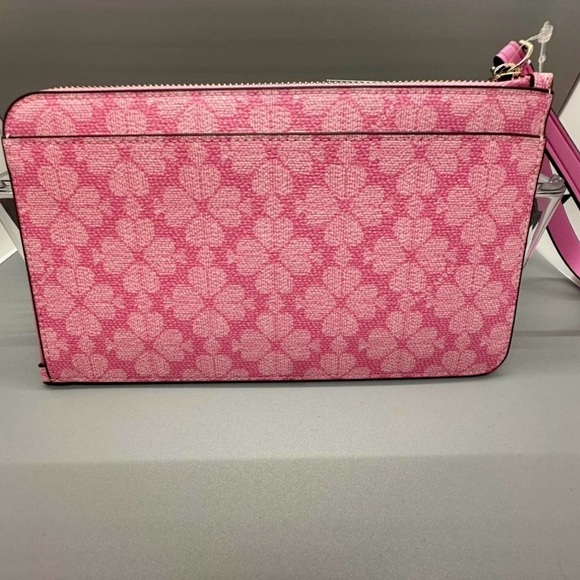 NWT Kate Spade New York Lucy Spade Flower Medium L-Zip Wristlet (Retail $179) - Picture 2 of 8